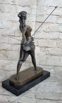 Diana the Huntress Artemis w/ Spear Bronze Sculpture after R. Leger