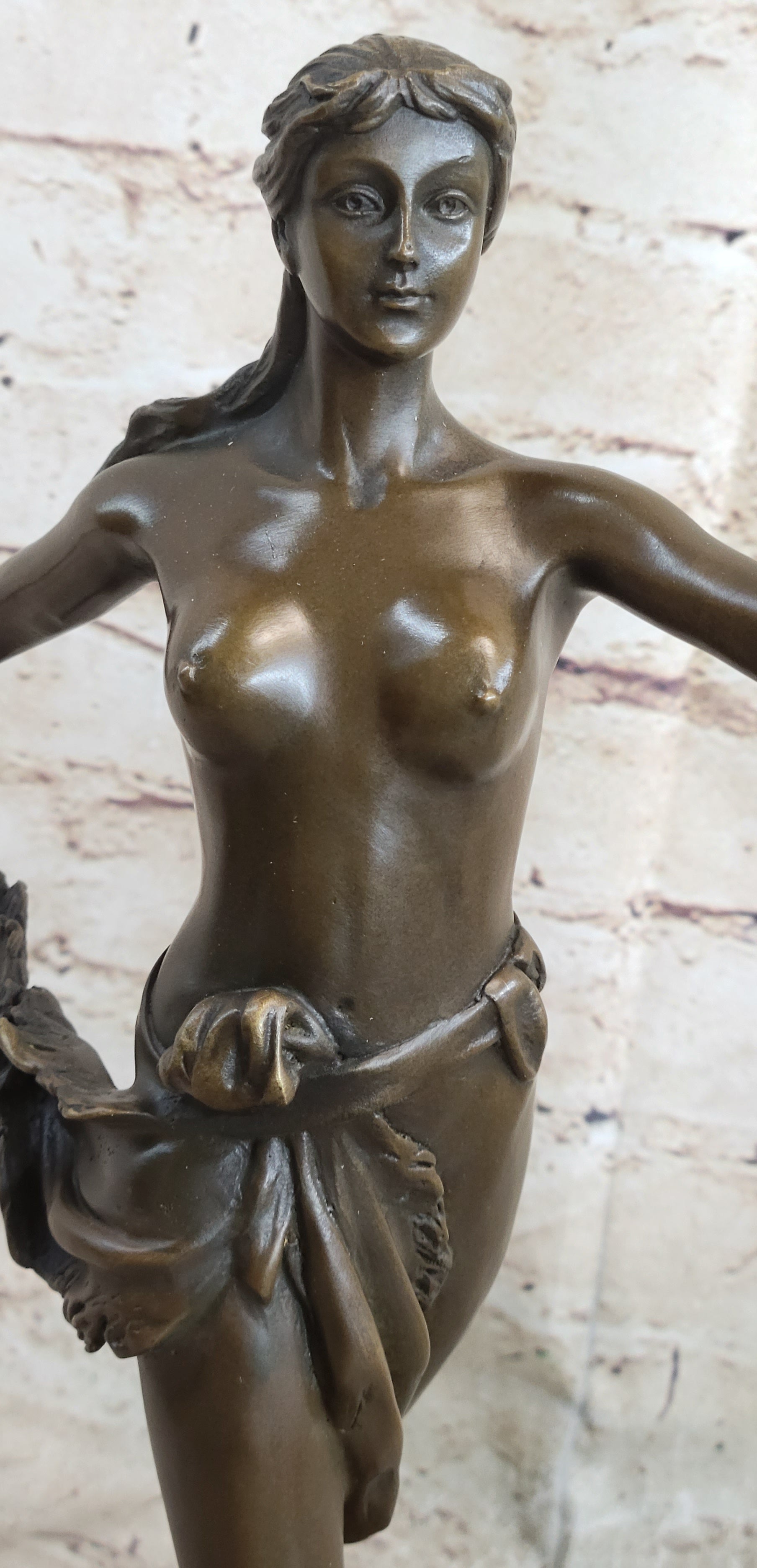Diana the Huntress Artemis w/ Spear Bronze Sculpture after R. Leger