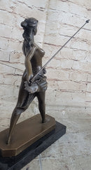 Diana the Huntress Artemis w/ Spear Bronze Sculpture after R. Leger