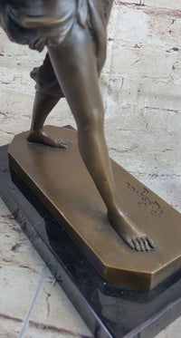Diana the Huntress Artemis w/ Spear Bronze Sculpture after R. Leger