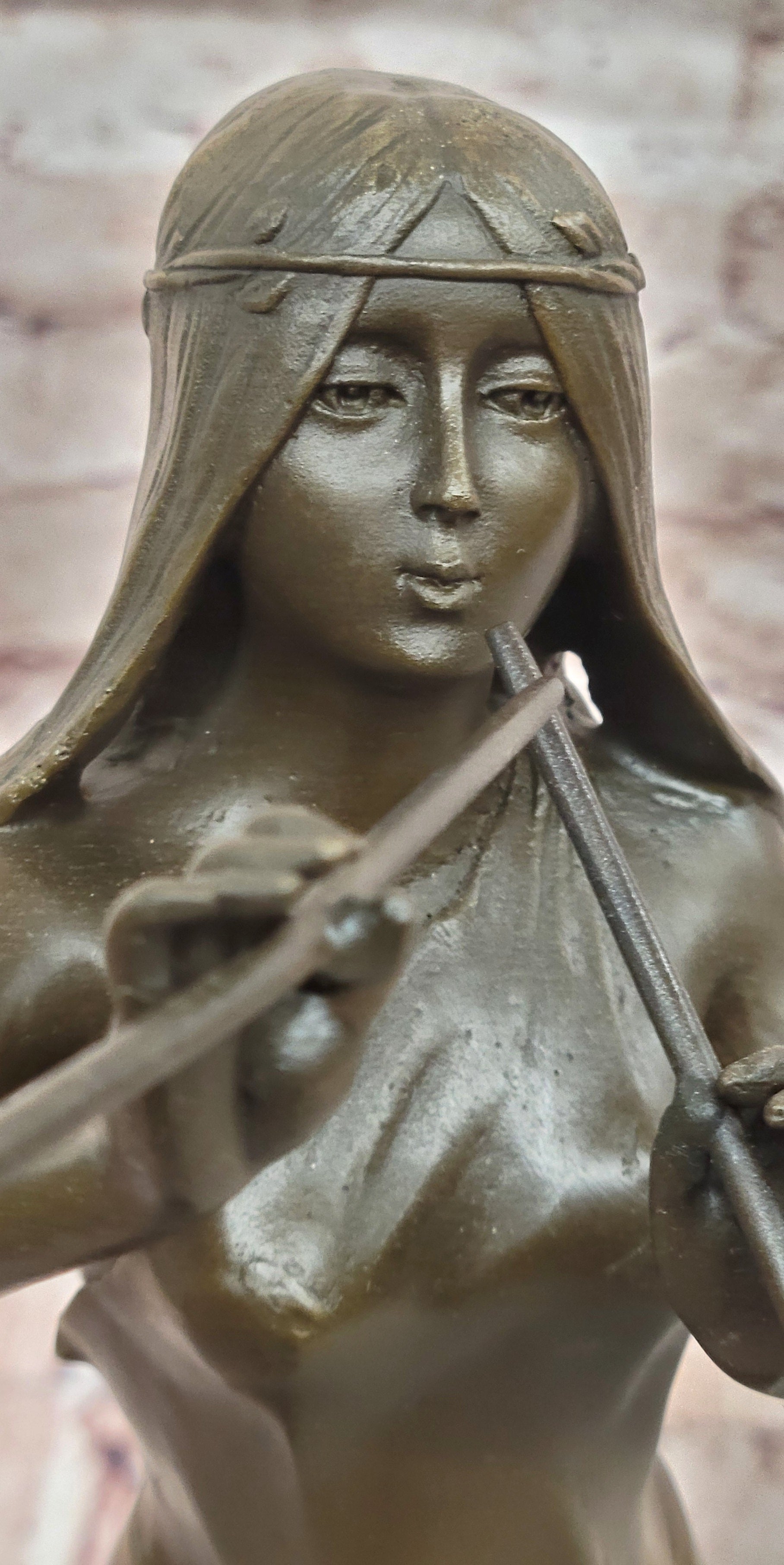 Native American Indian Girl Playing Flute Bronze Statue Figurine Sculpture Artwork