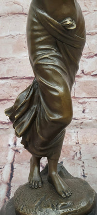 Native American Indian Girl Playing Flute Bronze Statue Figurine Sculpture Artwork