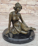 Bronze Art Deco Figural Elegant Woman Sculpture