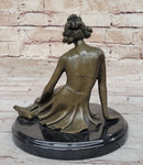 Bronze Art Deco Figural Elegant Woman Sculpture