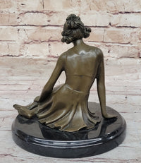Bronze Art Deco Figural Elegant Woman Sculpture