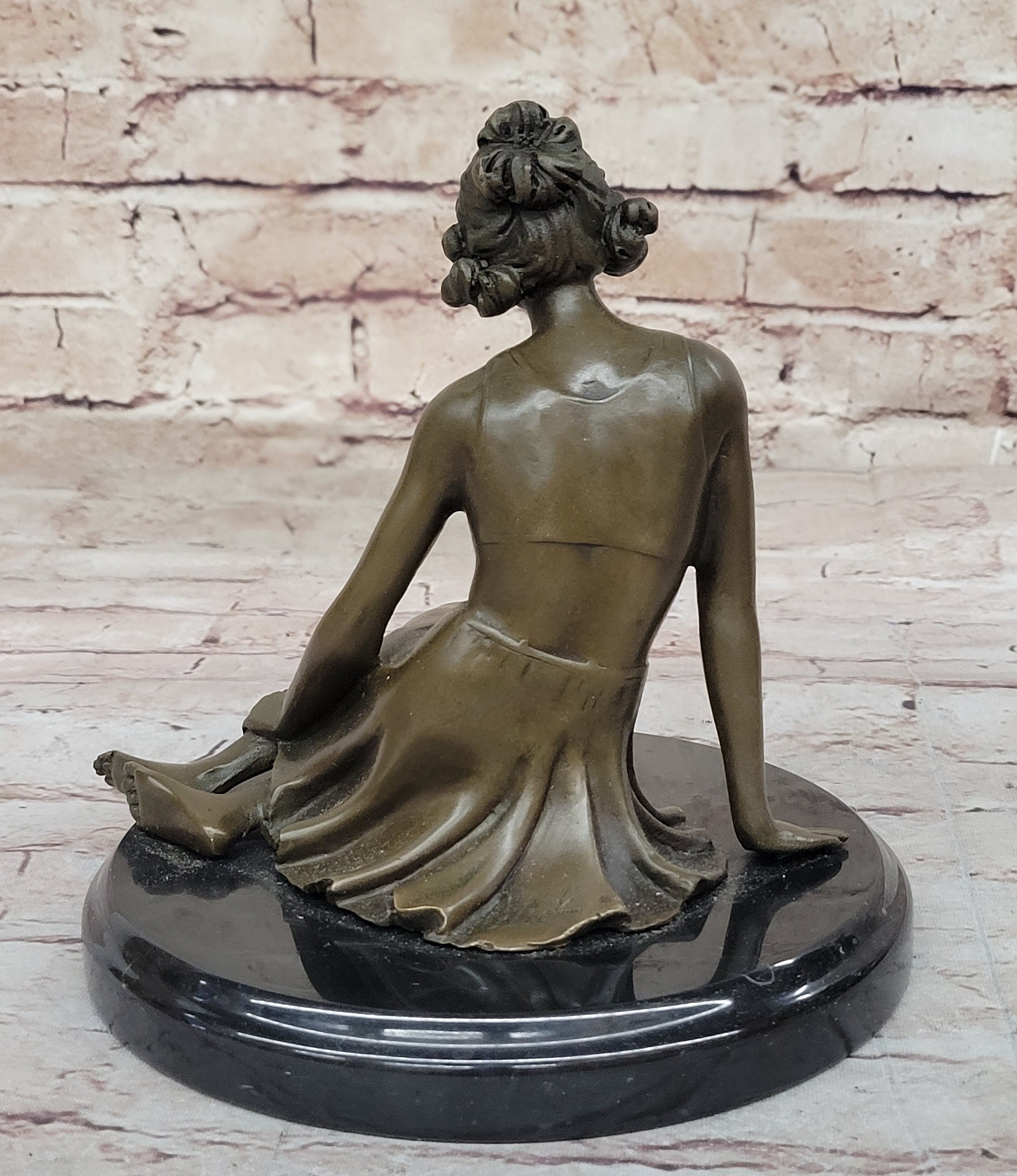 Bronze Art Deco Figural Elegant Woman Sculpture