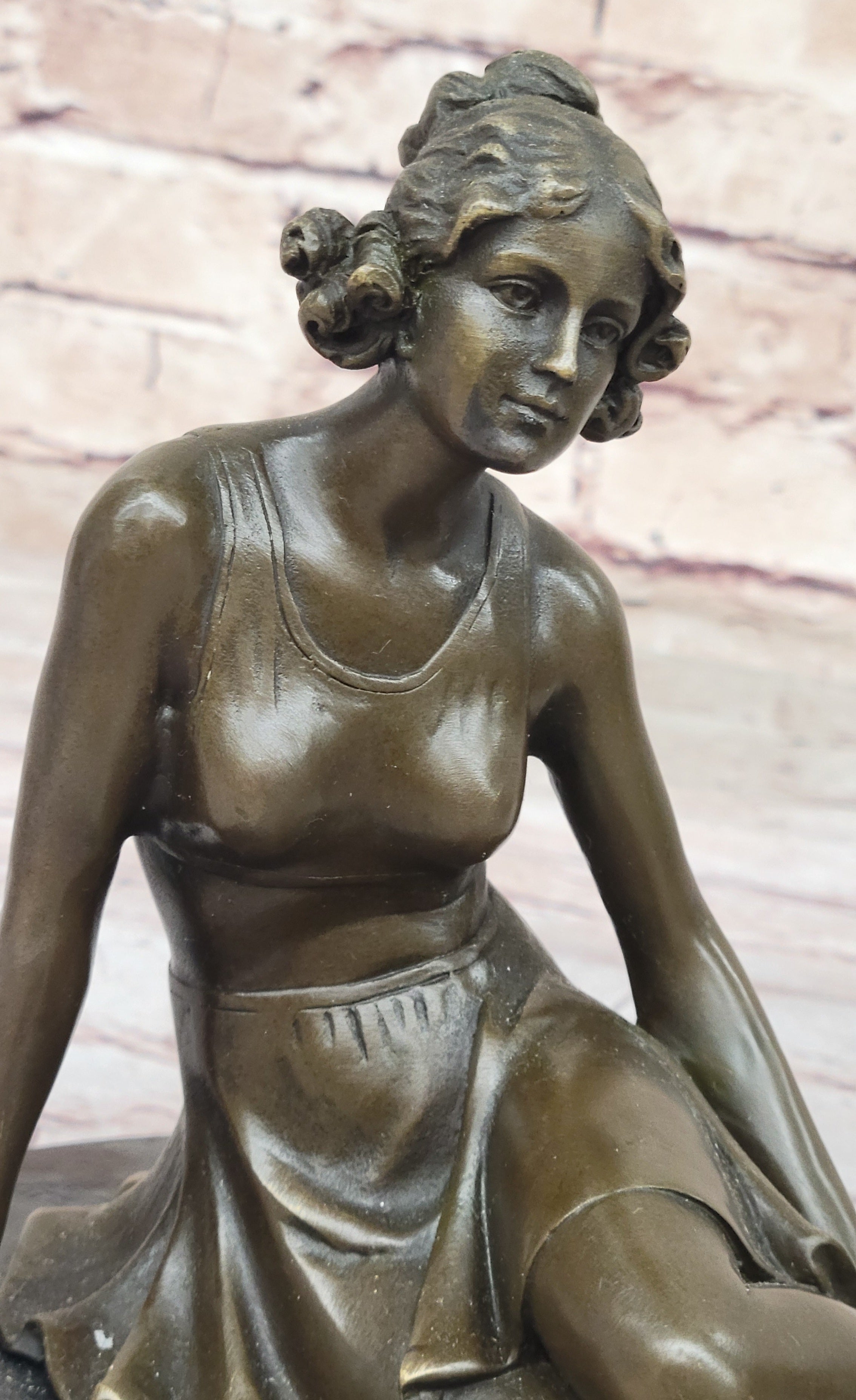 Bronze Art Deco Figural Elegant Woman Sculpture