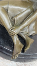 Bronze Art Deco Figural Elegant Woman Sculpture