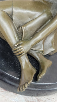 Bronze Art Deco Figural Elegant Woman Sculpture