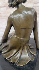 Bronze Art Deco Figural Elegant Woman Sculpture