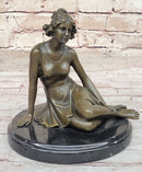 Bronze Art Deco Figural Elegant Woman Sculpture