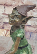 Bronze Elf Leprechaun Sculpture on Marble Base by Juno