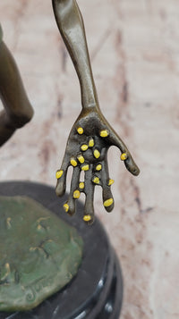 Bronze Elf Leprechaun Sculpture on Marble Base by Juno