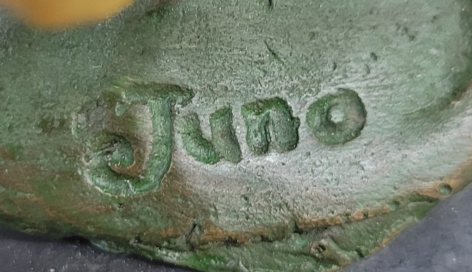 Bronze Elf Leprechaun Playing Golden Saxophone by Juno