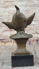 Bronze Goblin Bust – Playful Fantasy on Marble Base