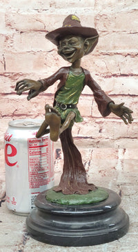 Whimsical Bronze Goblin Sculpture Fantasy Art Piece Signed Juno Mythical Artwork Statue