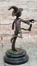 Whimsical Bronze Goblin Sculpture Fantasy Art Piece Signed Juno Mythical Artwork Statue