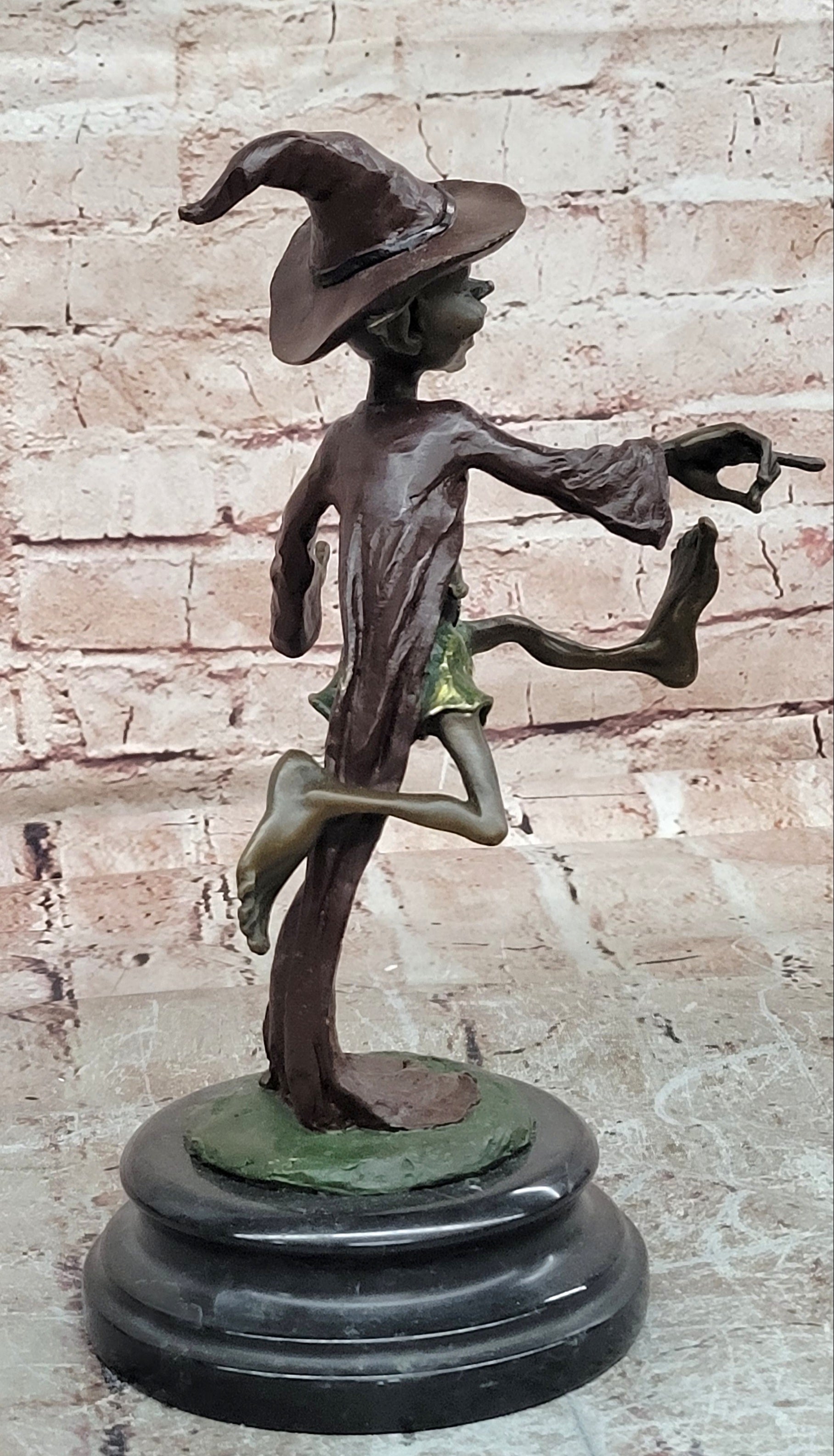 Whimsical Bronze Goblin Sculpture Fantasy Art Piece Signed Juno Mythical Artwork Statue