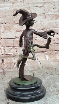 Whimsical Bronze Goblin Sculpture Fantasy Art Piece Signed Juno Mythical Artwork Statue