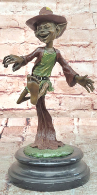 Whimsical Bronze Goblin Sculpture Fantasy Art Piece Signed Juno Mythical Artwork Statue