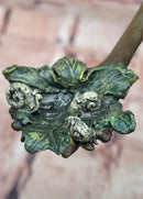 Garden Goblin with Snails Bronze Sculpture on Marble Base Hand Made Artwork