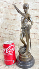 David and Goliath by Mercie Bronze Sculpture Marble Base