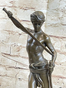 David and Goliath by Mercie Bronze Sculpture Marble Base