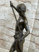 David and Goliath by Mercie Bronze Sculpture Marble Base