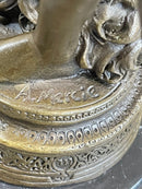David and Goliath by Mercie Bronze Sculpture Marble Base