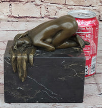 Erotic Bronze Figure Girl Yoga Pose Sculpture Signed 6" x 5"