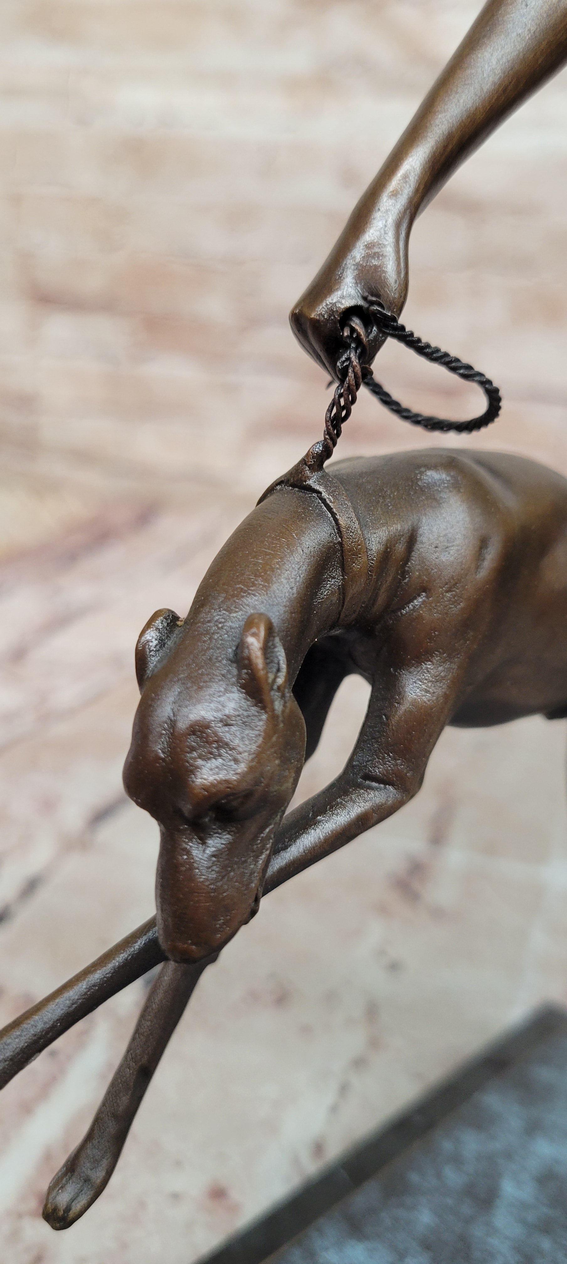 Art Deco 1920 Style Nude Diana the Huntress Dogs Bronze Statue Sculpture Figure