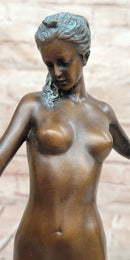 Art Deco 1920 Style Nude Diana the Huntress Dogs Bronze Statue Sculpture Figure
