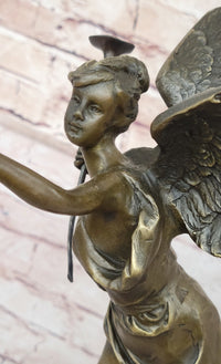 Winged Victory Athena Nike 15'' Bronze Marble Sculpture