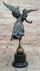 Bronze Sculpture Angel with Laurel Wreath Winged Victory