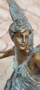 Bronze Sculpture Angel with Laurel Wreath Winged Victory