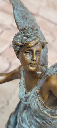 Bronze Sculpture Angel with Laurel Wreath Winged Victory