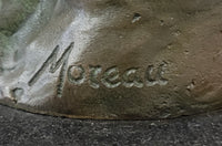 Graceful Bronze Lady Sculpture Holding a Floral Branch, Standing on a Marble Pedestal Base