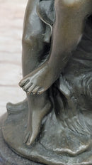 Child Girl Holding Basket of Grapes - Bronze Sculpture by Moreau