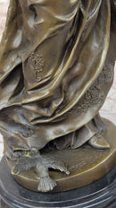Henri Honoré Plé - Bronze Fairy Girl Nymph w/ Birds on Marble