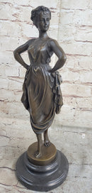 Bronze Sculpture of Woman With Hands on Hips 14.5" x 6"