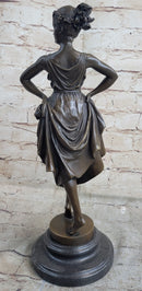Bronze Sculpture of Woman With Hands on Hips 14.5" x 6"