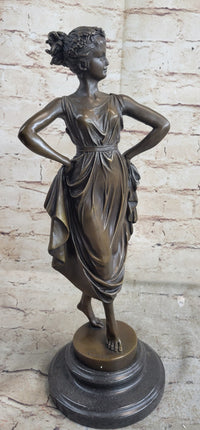 Bronze Sculpture of Woman With Hands on Hips 14.5" x 6"