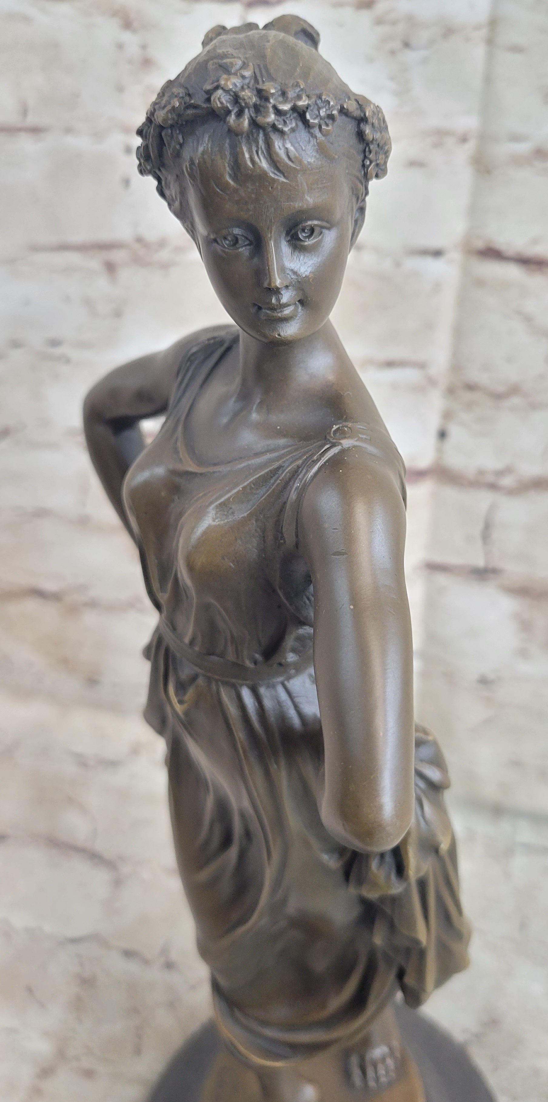 Bronze Sculpture of Woman With Hands on Hips 14.5" x 6"