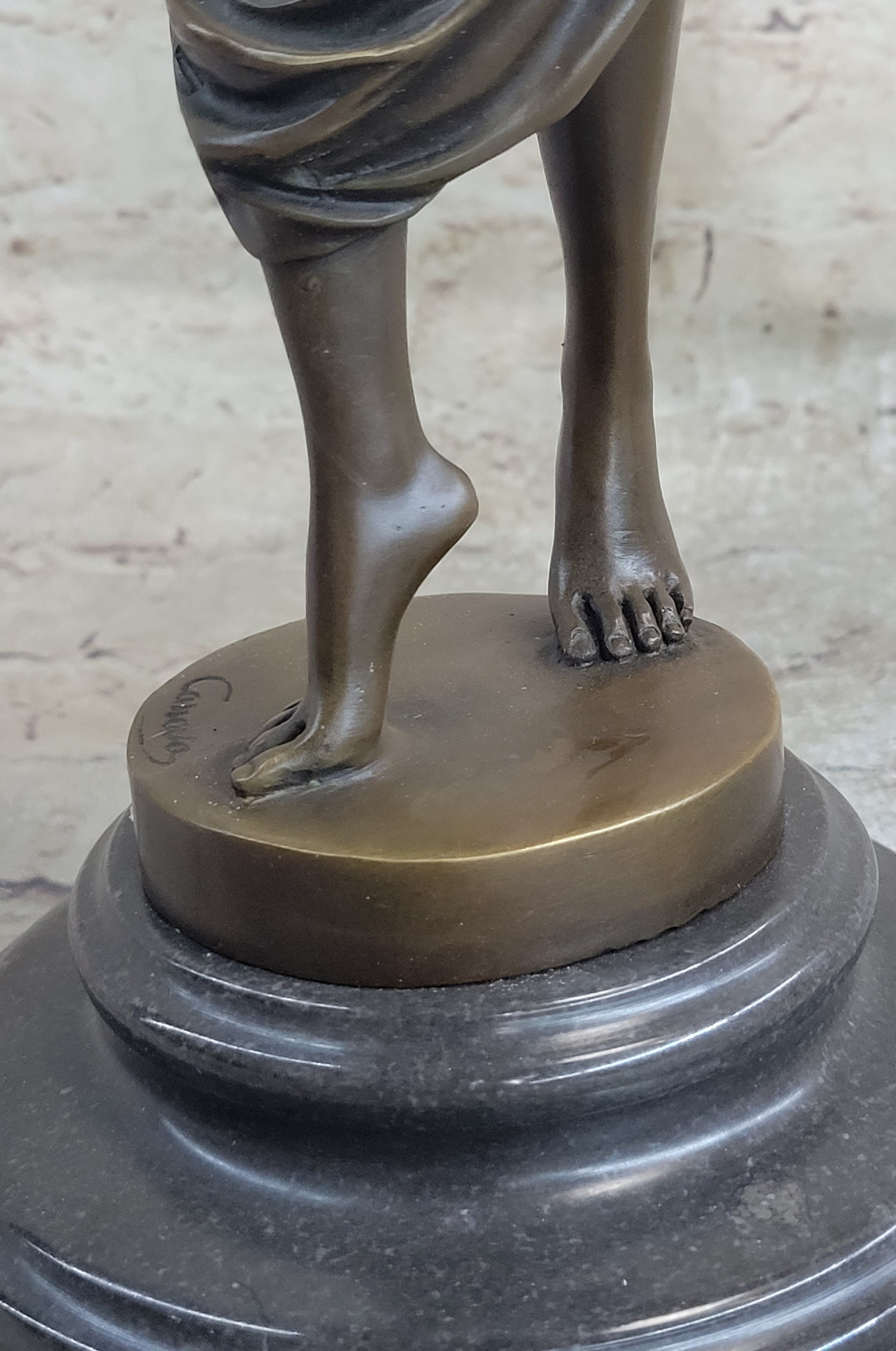 Bronze Sculpture of Woman With Hands on Hips 14.5" x 6"