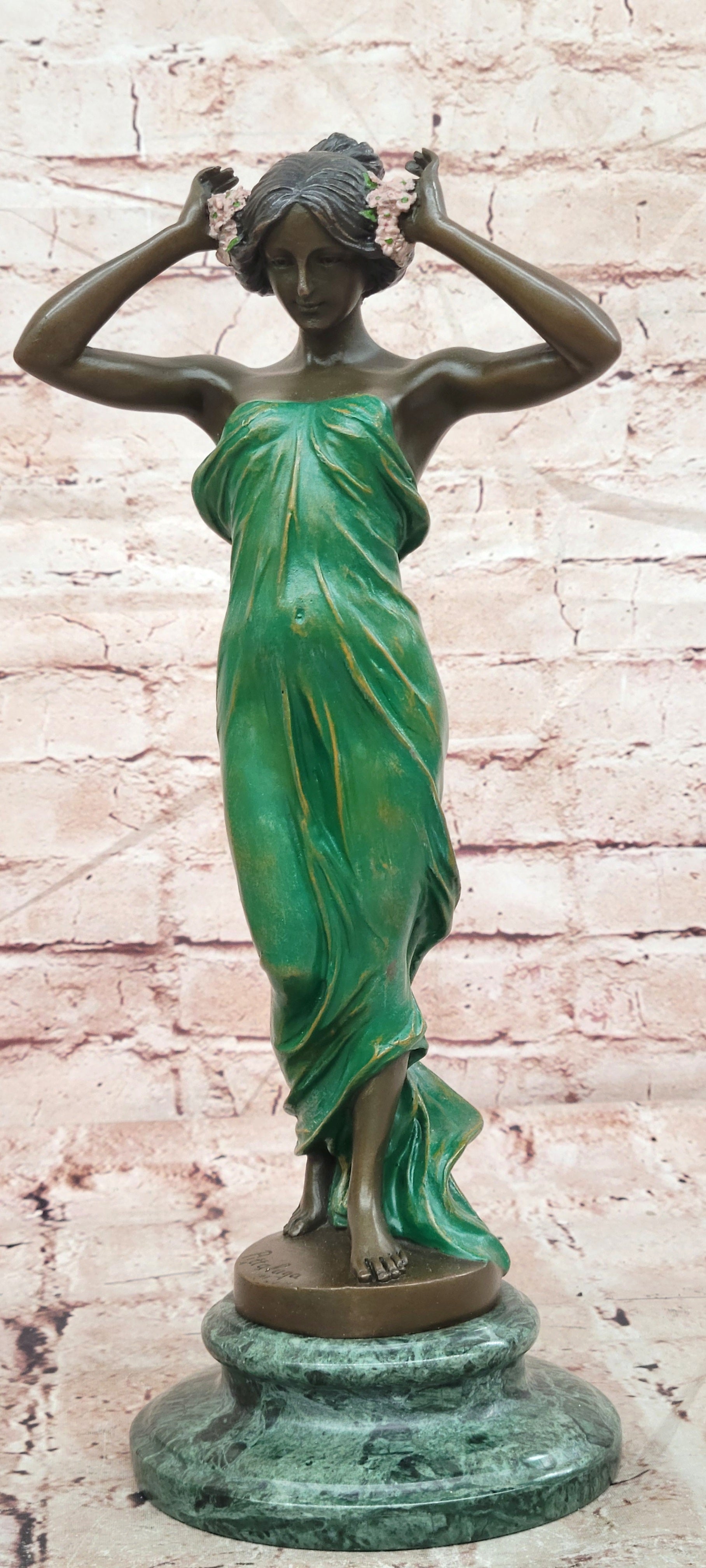 Signed Pittaluga Bronze Wood Nymph Sculpture Forest Goddess Sculpture Art Nouveau