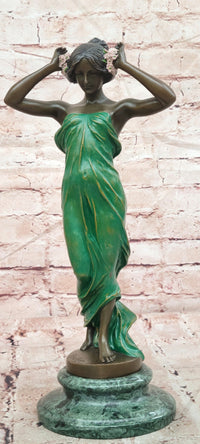 Signed Pittaluga Bronze Wood Nymph Sculpture Forest Goddess Sculpture Art Nouveau