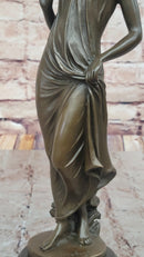 Pittaluga “Woman with Flower” – Bronze Sculpture on Marble