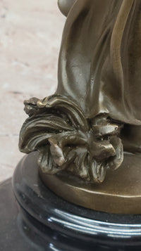 Pittaluga “Woman with Flower” – Bronze Sculpture on Marble