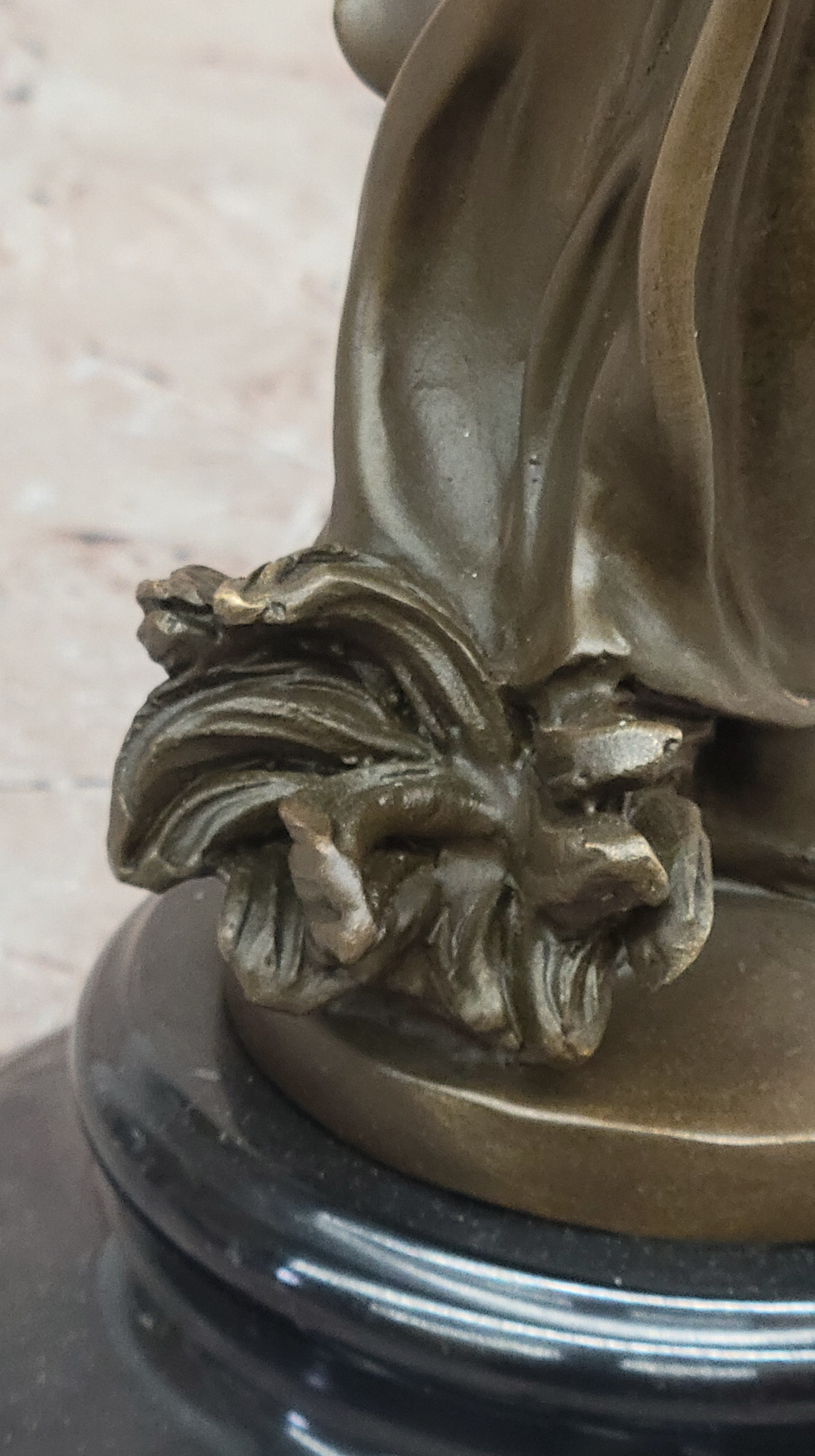 Pittaluga “Woman with Flower” – Bronze Sculpture on Marble