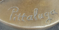 Pittaluga “Woman with Flower” – Bronze Sculpture on Marble